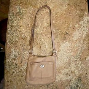 COACH tan crossbody bag/gently used